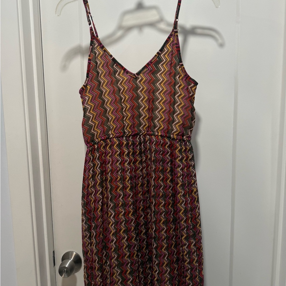 Angie Vibrant Zigzag Spaghetti Strap Dress